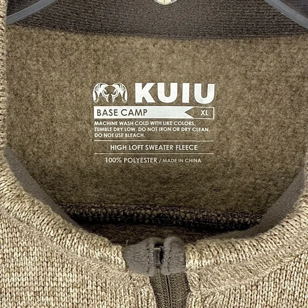 Kuiu Sweater Mens L Brown Fleece Base Camp Full Zip Hunting Outdoors Hiking
